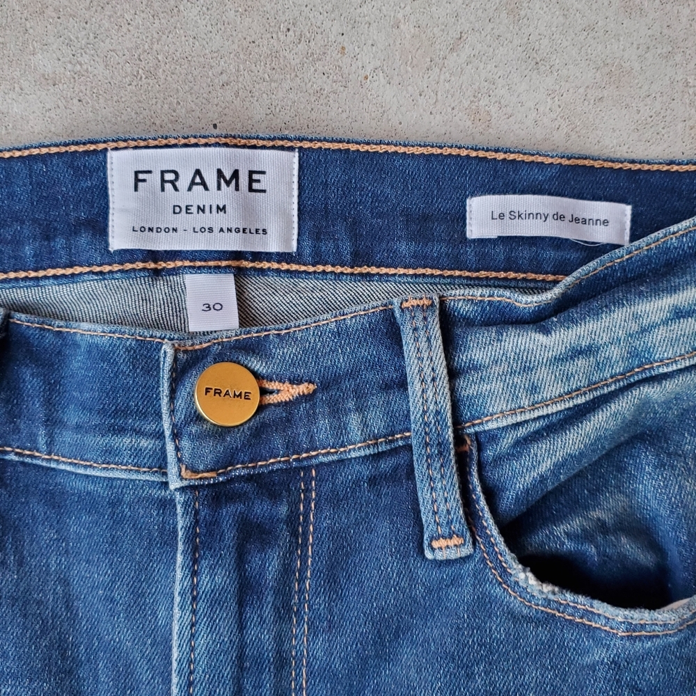 NWOT Frame Denim 30 Boho Western Rodeo Mid Rise Le Flare Kick Flare Fray Jeans - Picture 6 of 16